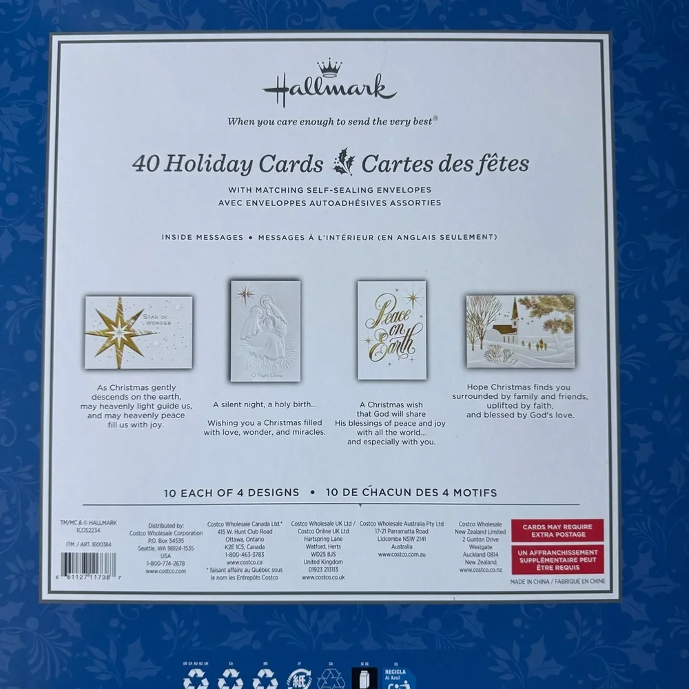 Hallmark Gold and White Holiday Cards